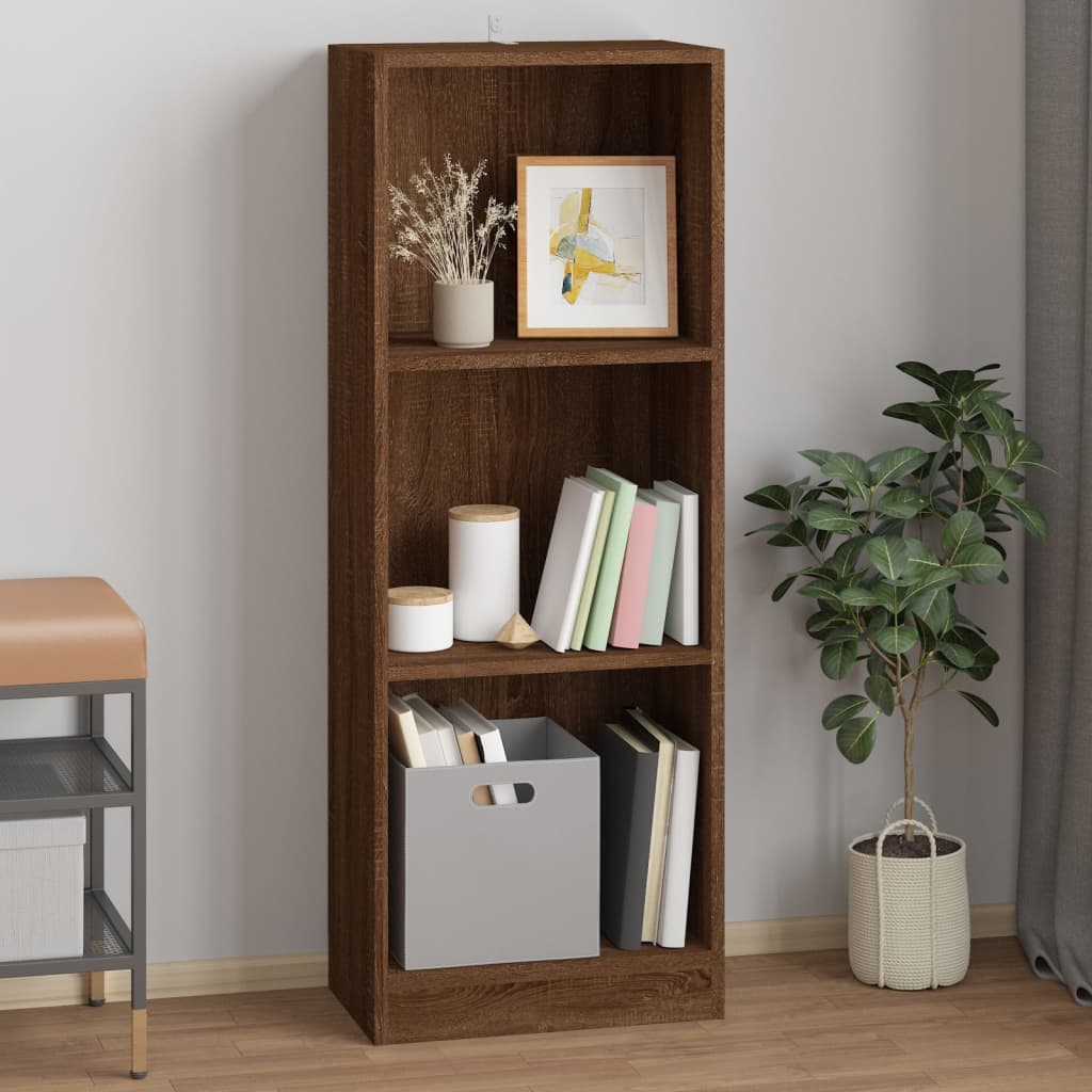 Boekenkast 40X24X109 Cm Bewerkt Hout Bruineikenkleurig