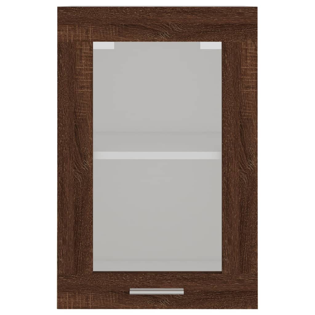 Wandkast 40X31X60 Cm Glas En Bewerkt Hout Bruineikenkleurig