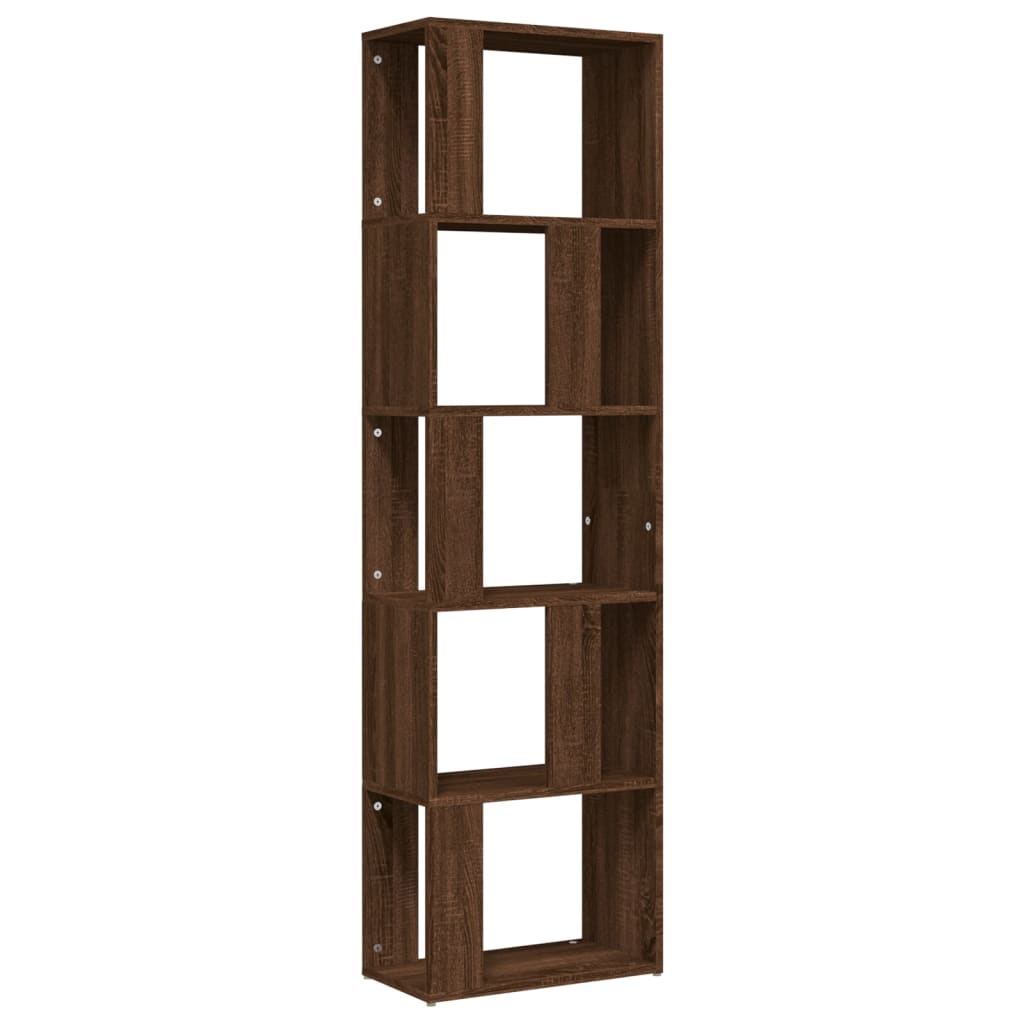 Boekenkast 45X24X160 Cm Bewerkt Hout Bruineikenkleurig