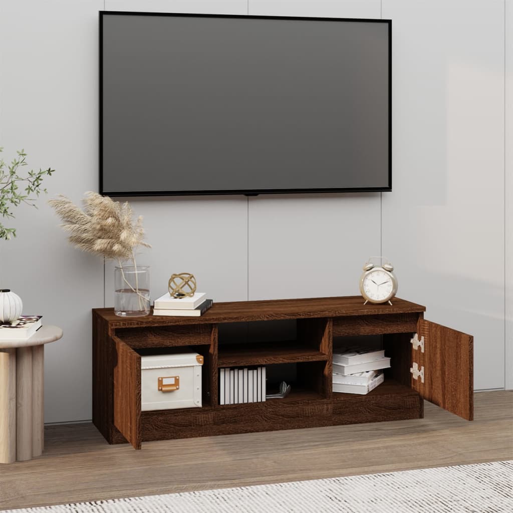 Tv-Meubel Met Deur 102X30X36 Cm Bruineikenkleurig