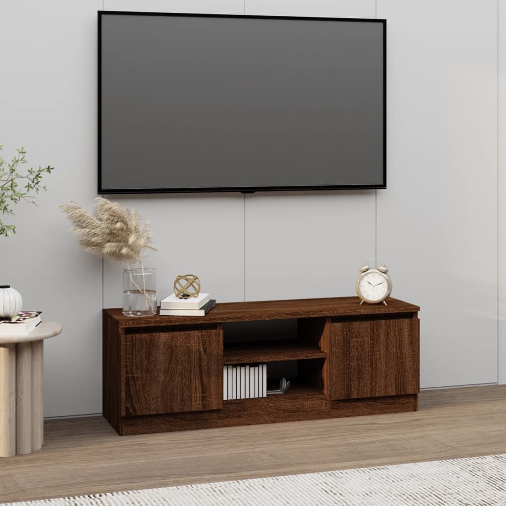 Tv-Meubel Met Deur 102X30X36 Cm Bruineikenkleurig