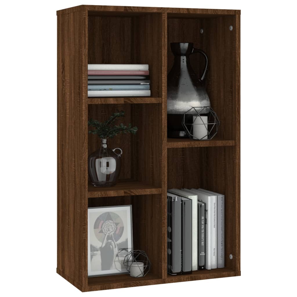 Boekenkast/Dressoir 50X25X80 Cm Bewerkt Hout Bruineikenkleurig