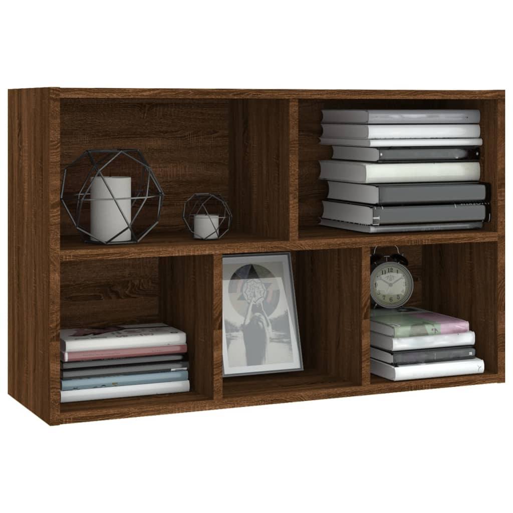 Boekenkast/Dressoir 50X25X80 Cm Bewerkt Hout Bruineikenkleurig