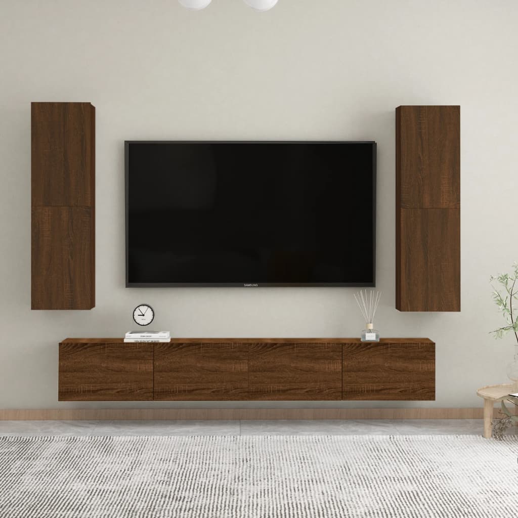 Tv-Wandmeubel 30,5X30X110 Cm Bruineikenkleurig