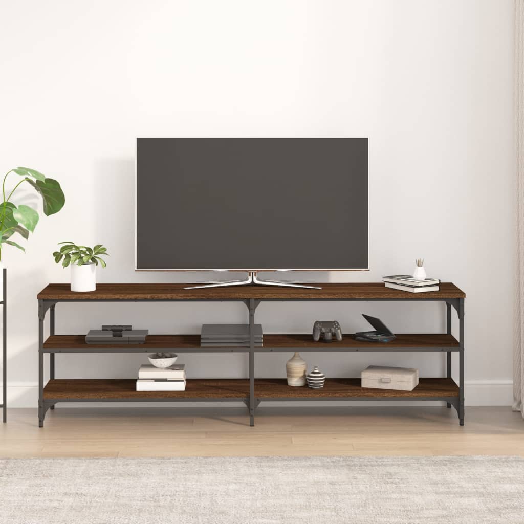 Tv-Meubel 160X30X50 Cm Bewerkt Hout Bruineikenkleurig