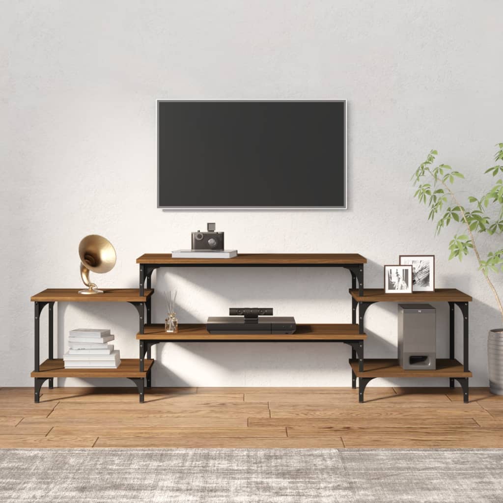 Tv-Meubel 157X35X52 Cm Bewerkt Hout Bruineikenkleurig