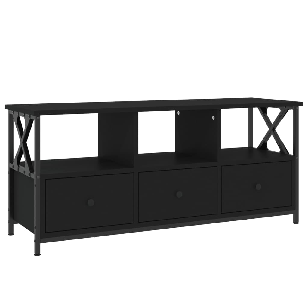 Tv-Meubel 102X33X45 Cm Bewerkt Hout En Ijzer Zwart