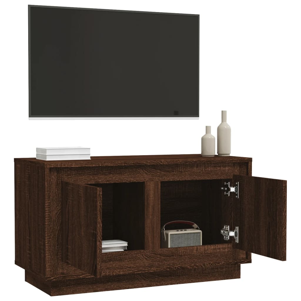 Tv-Meubel 80X35X45 Cm Bewerkt Hout Bruineikenkleurig