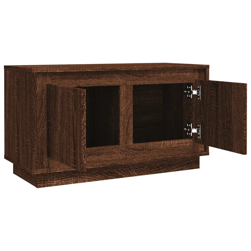 Tv-Meubel 80X35X45 Cm Bewerkt Hout Bruineikenkleurig