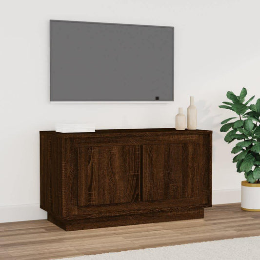 Tv-Meubel 80X35X45 Cm Bewerkt Hout Bruineikenkleurig