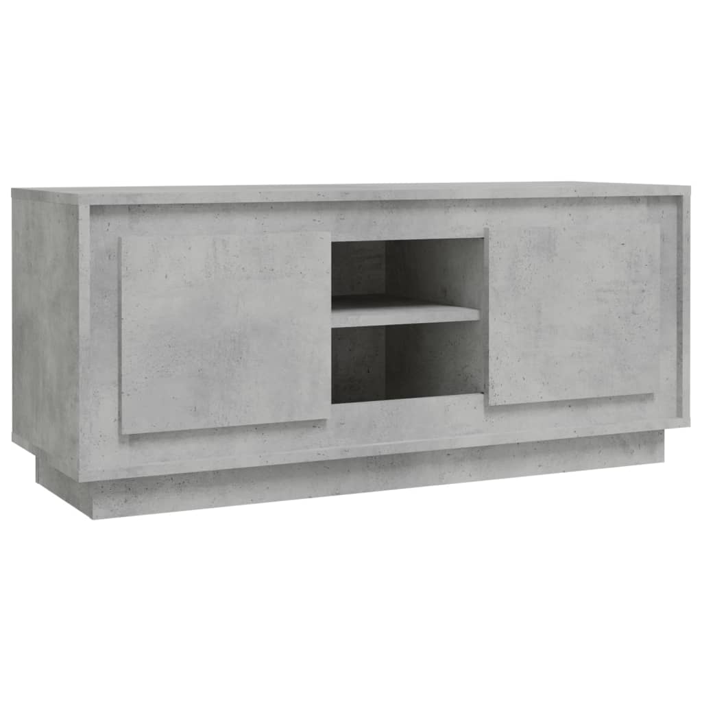 Tv-Meubel 102X35X45 Cm Bewerkt Hout Betongrijs