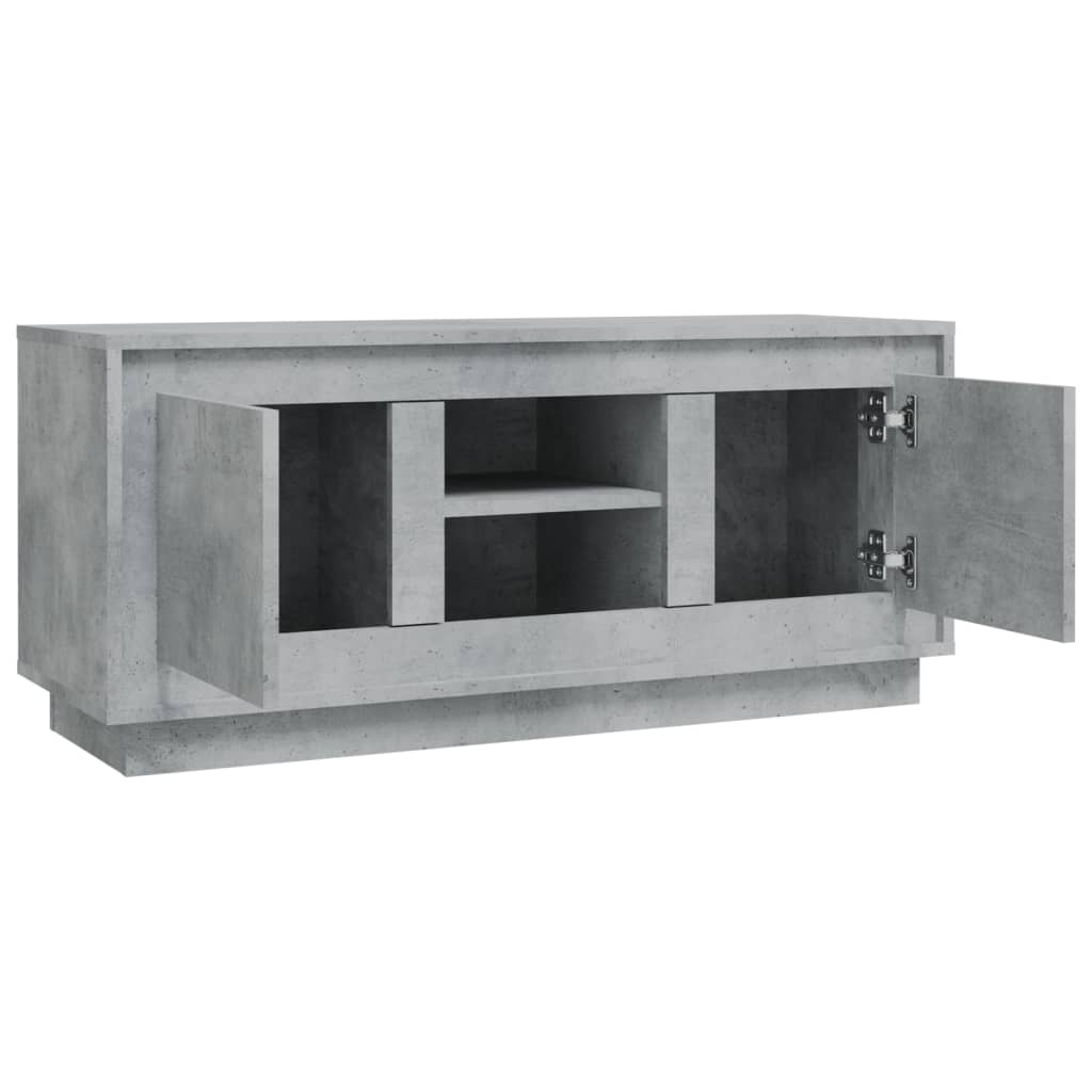 Tv-Meubel 102X35X45 Cm Bewerkt Hout Betongrijs