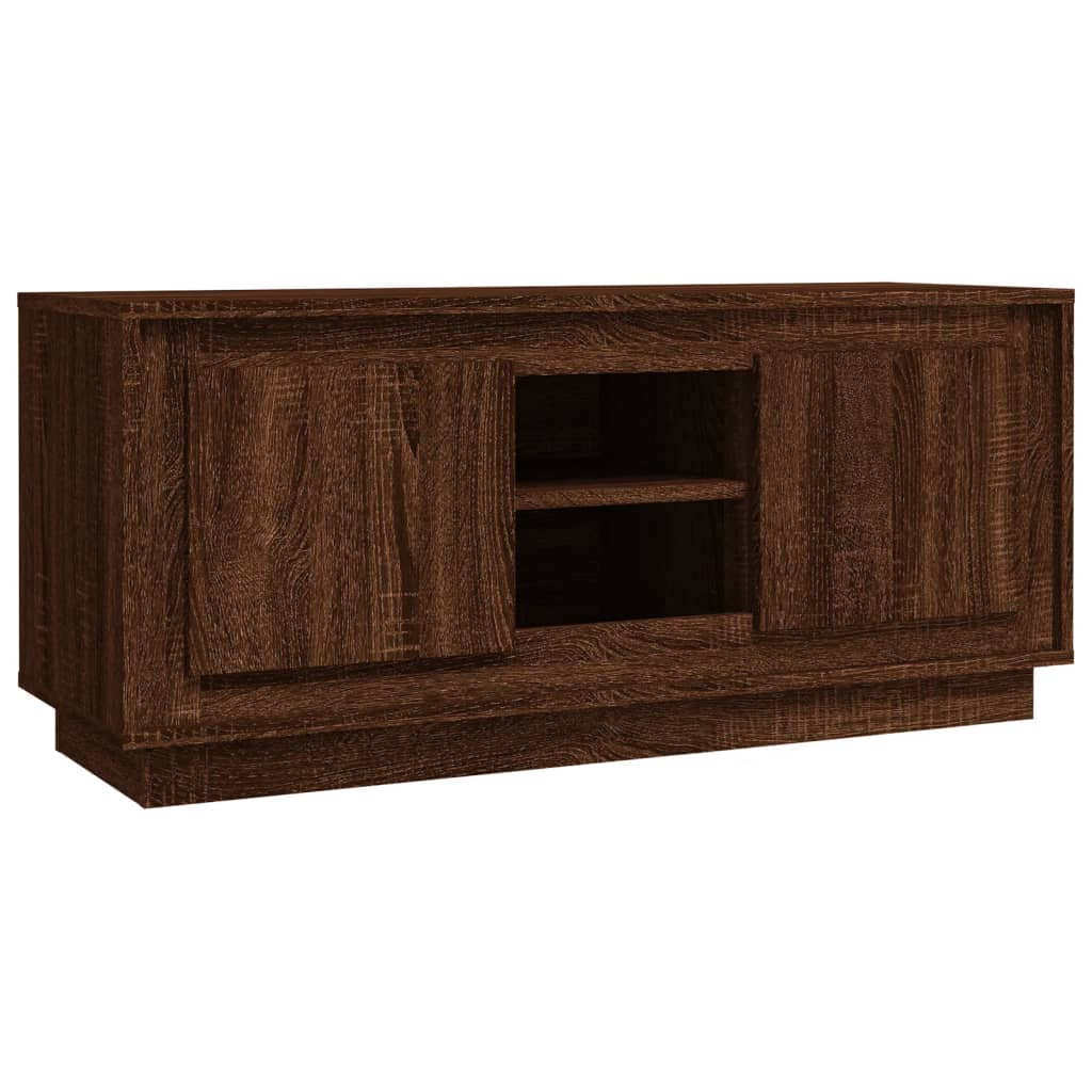 Tv-Meubel 102X35X45 Cm Bewerkt Hout Bruineikenkleurig