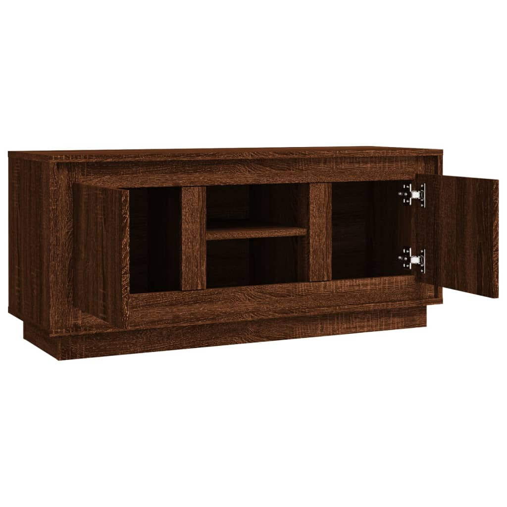 Tv-Meubel 102X35X45 Cm Bewerkt Hout Bruineikenkleurig