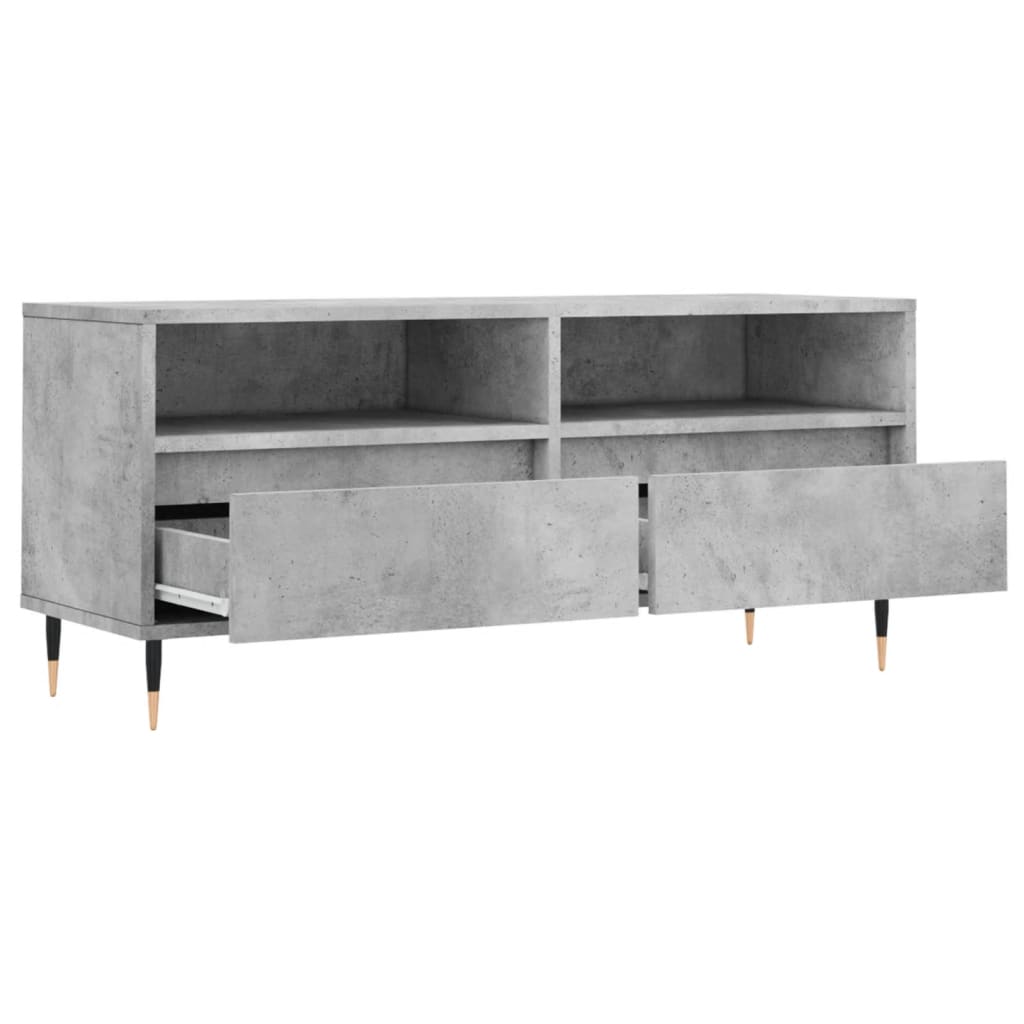 Tv-Meubel 100X34,5X44,5 Cm Bewerkt Hout Betongrijs