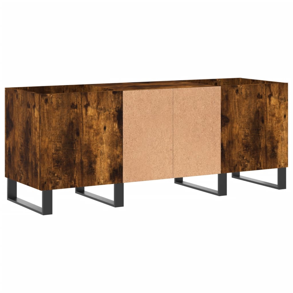 Platenkast 121x38x48 cm bewerkt hout gerookt eikenkleurig