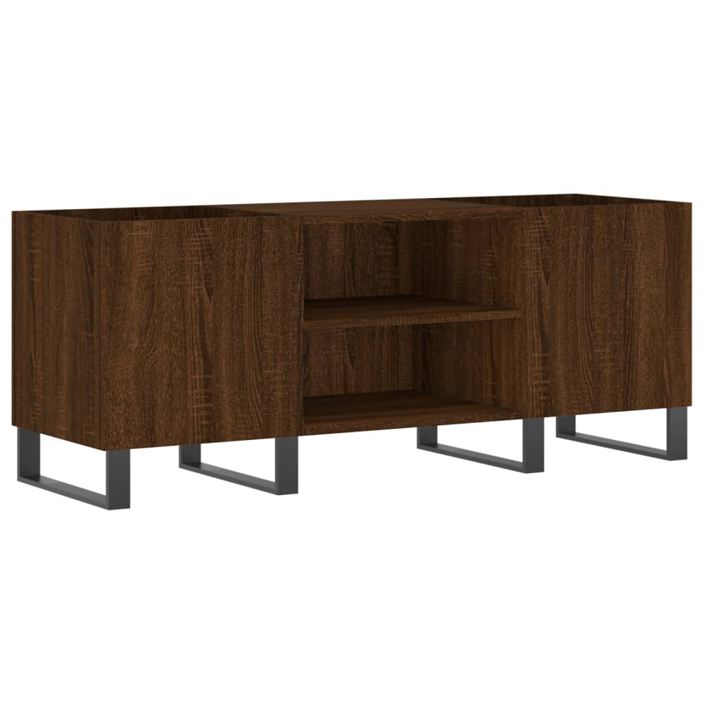 Platenkast 121x38x48 cm bewerkt hout bruin eikenkleur