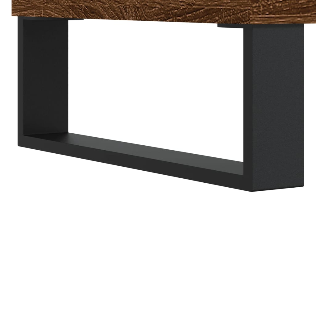 Platenkast 121x38x48 cm bewerkt hout bruin eikenkleur