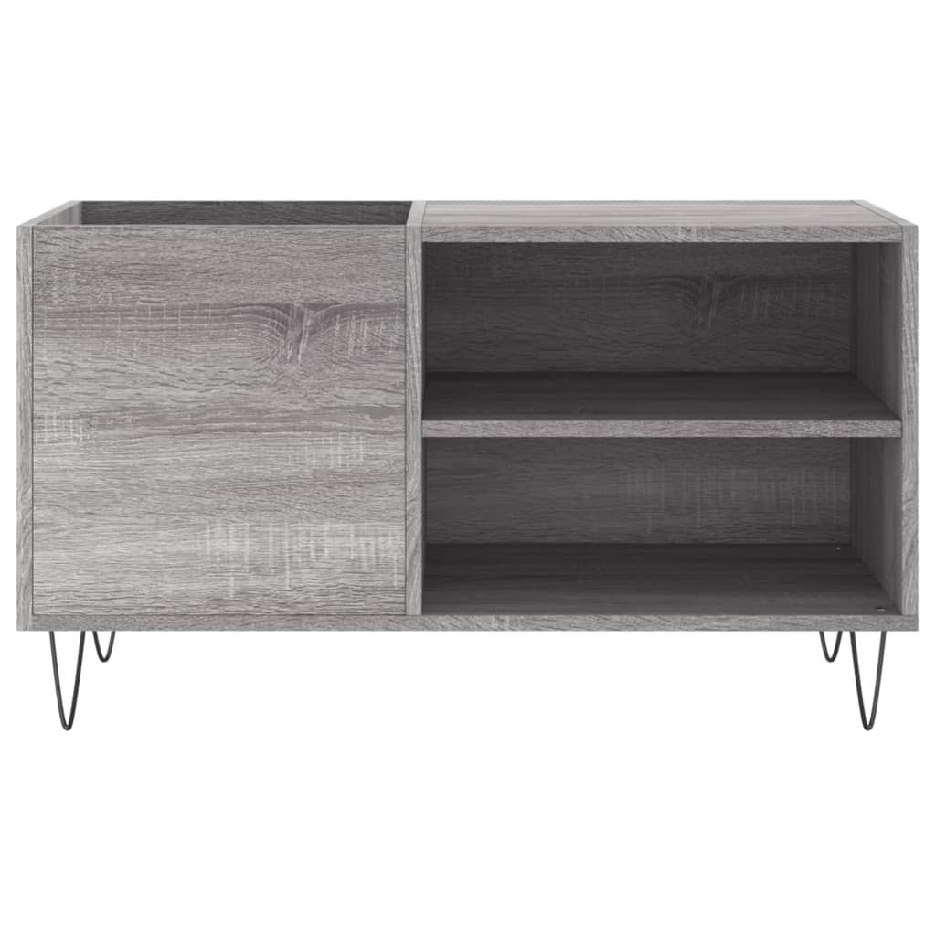 Platenkast 85x38x48 cm bewerkt hout grijs sonoma eikenkleurig