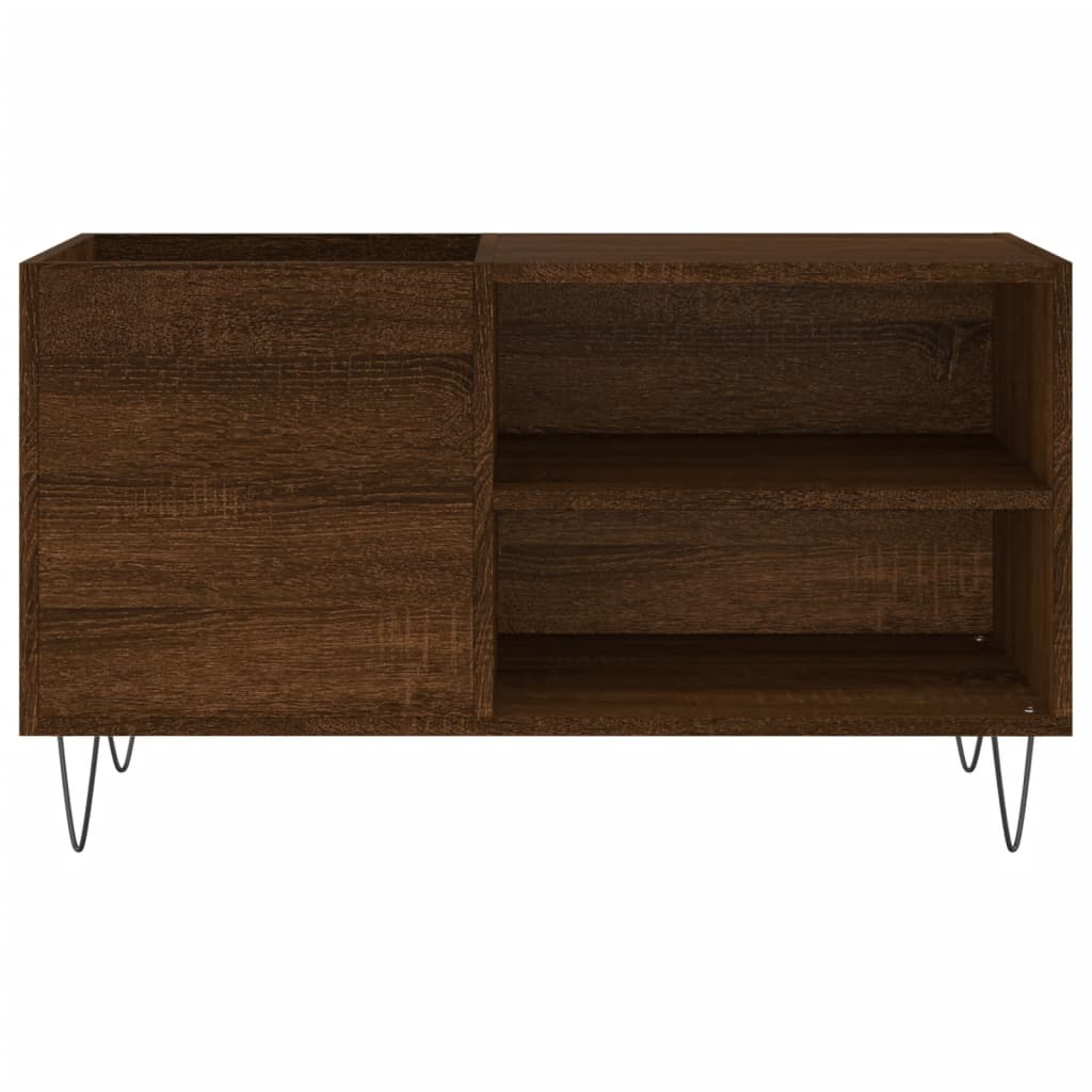 Platenkast 85x38x48 cm bewerkt hout bruin eikenkleur