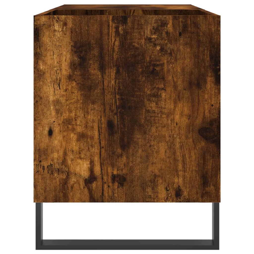 Platenkast 85x38x48 cm bewerkt hout gerookt eikenkleurig