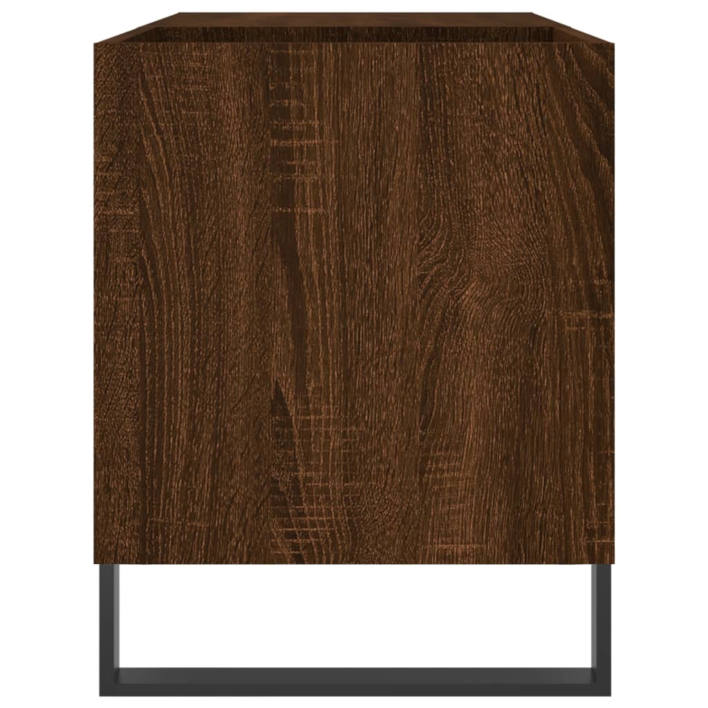 Platenkast 85x38x48 cm bewerkt hout bruin eikenkleur