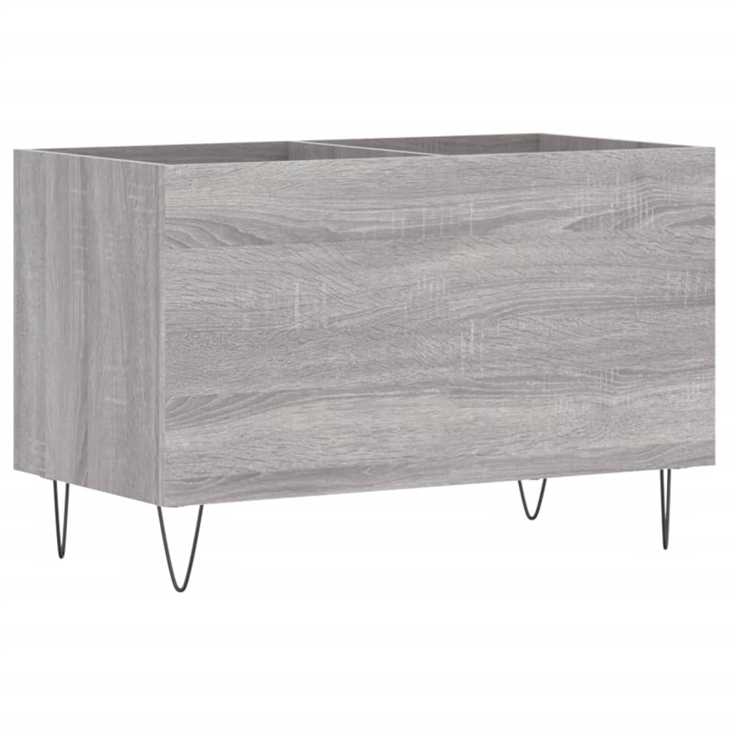 Platenkast 74,5x38x48 cm bewerkt hout grijs sonoma eikenkleurig