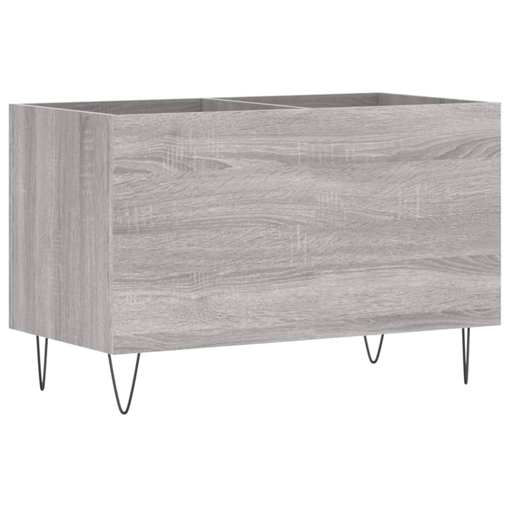 Platenkast 74,5x38x48 cm bewerkt hout grijs sonoma eikenkleurig