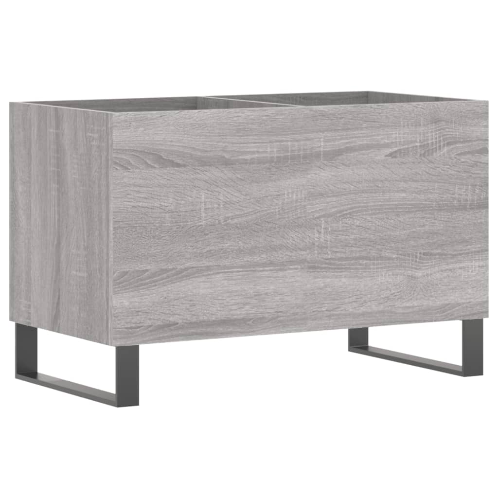 Platenkast 74,5x38x48 cm bewerkt hout grijs sonoma eikenkleurig