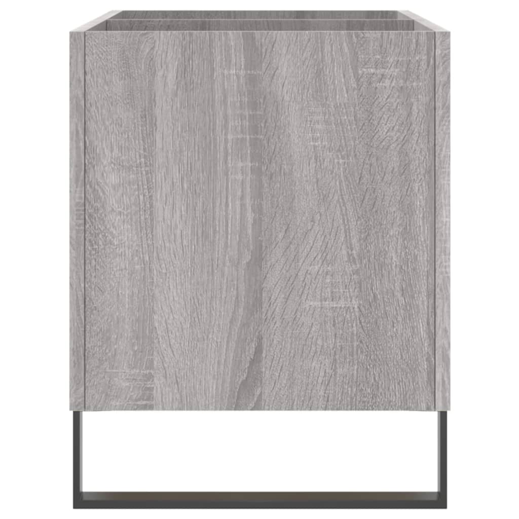 Platenkast 74,5x38x48 cm bewerkt hout grijs sonoma eikenkleurig