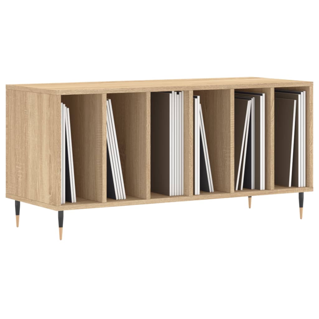 Platenkast 100x38x48 cm bewerkt hout sonoma eikenkleurig