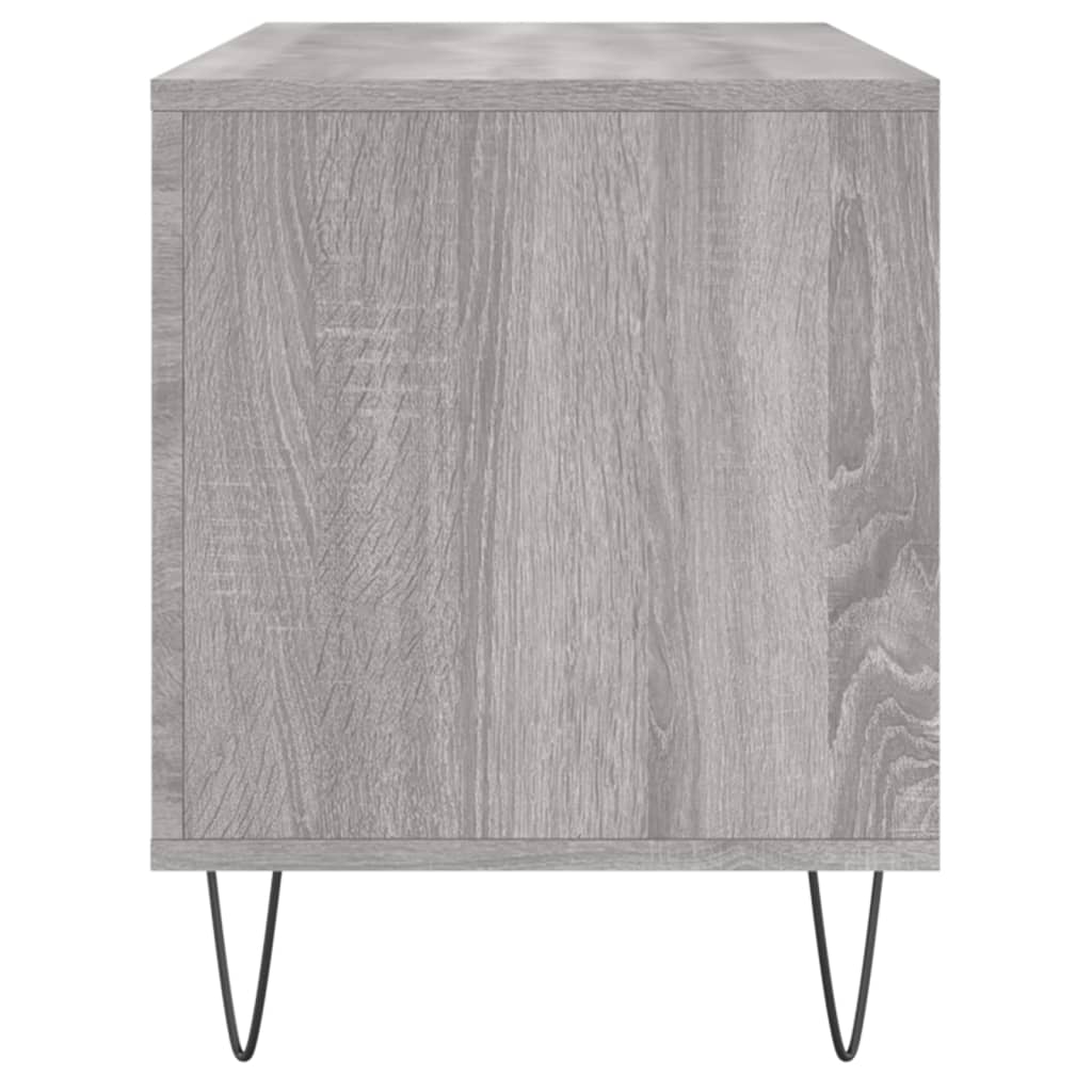 Platenkast 100x38x48 cm bewerkt hout grijs sonoma eikenkleurig