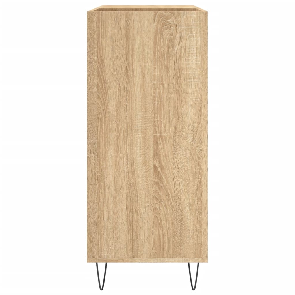 Platenkast 84,5x38x89 cm bewerkt hout sonoma eikenkleurig