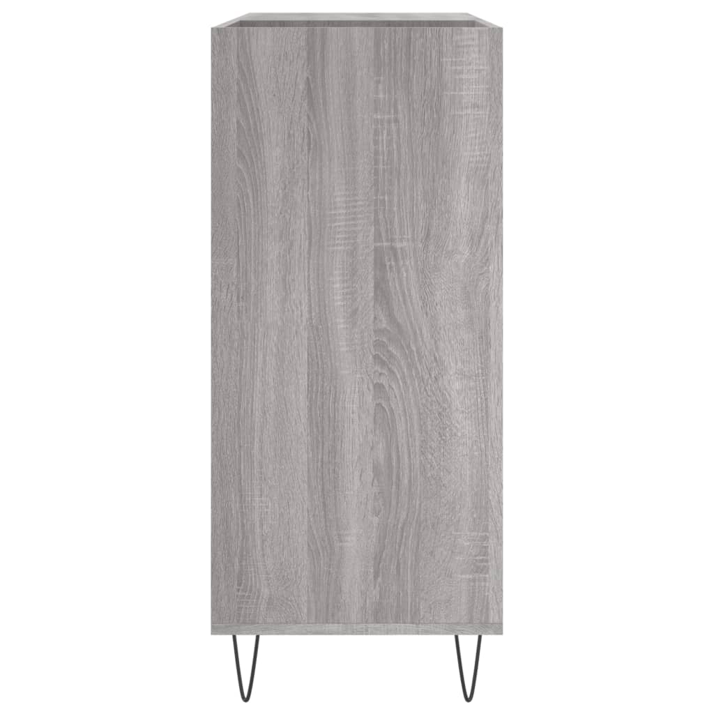 Platenkast 84,5x38x89 cm bewerkt hout grijs sonoma eikenkleurig