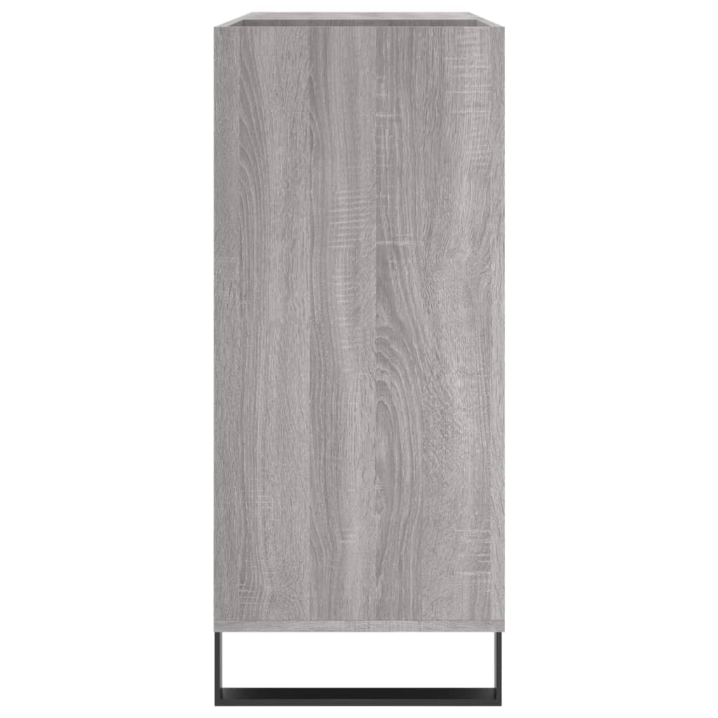 Platenkast 84,5x38x89 cm bewerkt hout grijs sonoma eikenkleurig