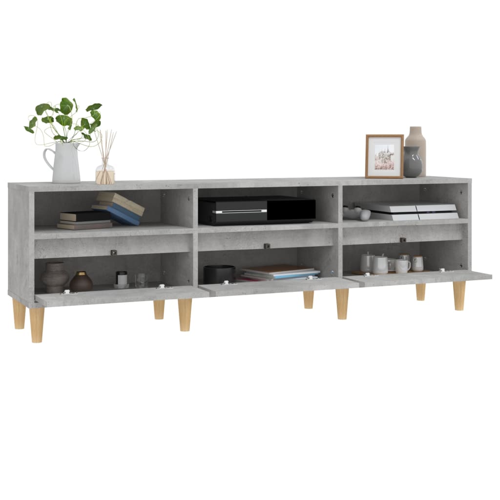 Tv-Meubel 150X30X44,5 Cm Bewerkt Hout Betongrijs