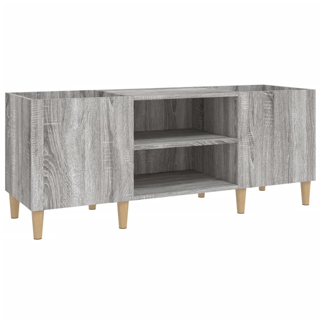 Platenkast 121x38x48 cm bewerkt hout grijs sonoma eikenkleurig