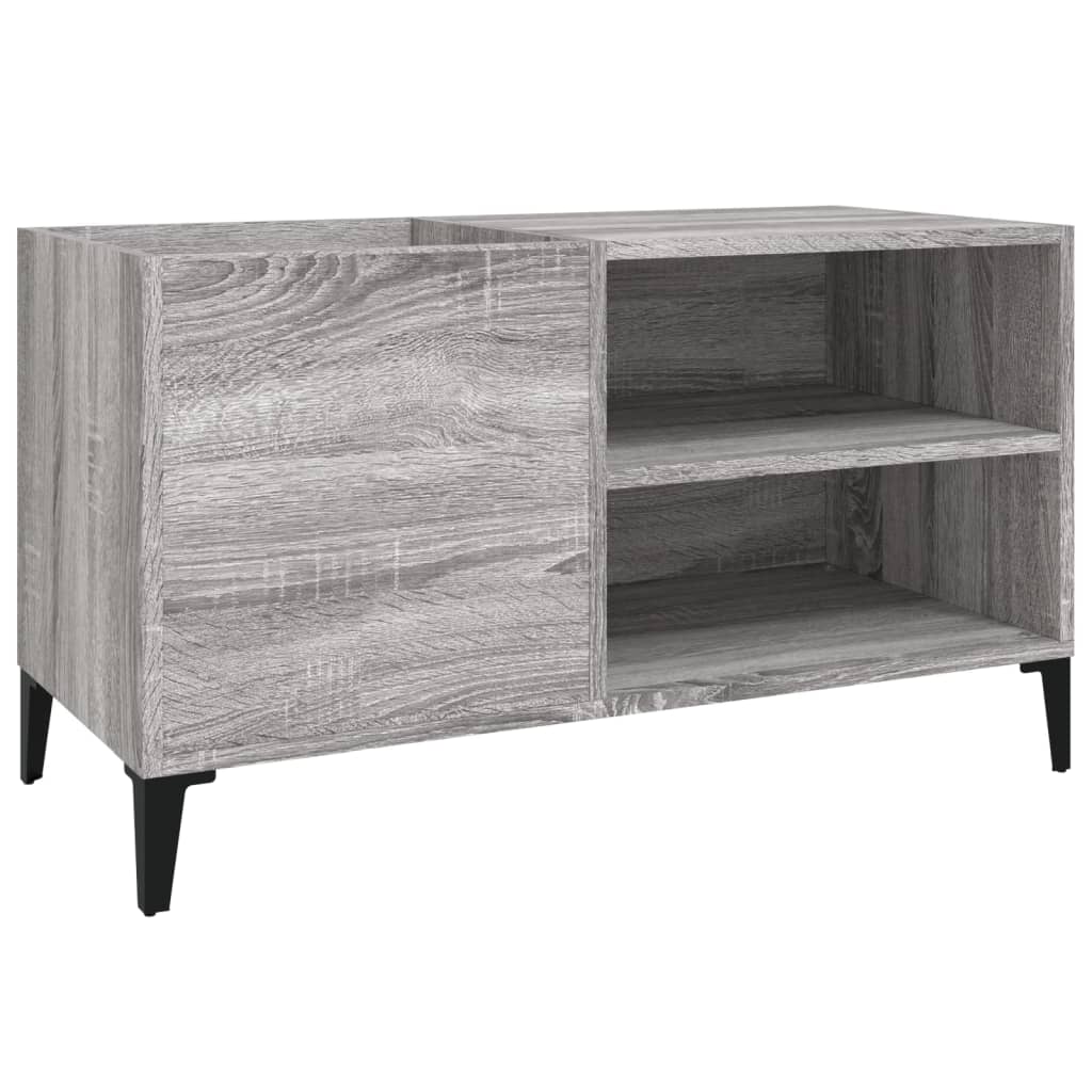 Platenkast 84,5x38x48 cm bewerkt hout grijs sonoma eikenkleurig