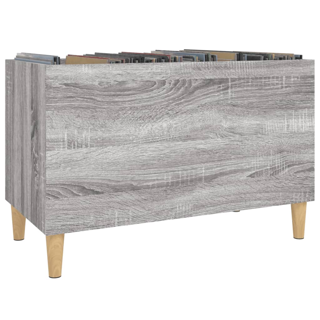 Platenkast 74,5x38x48 cm bewerkt hout grijs sonoma eikenkleurig