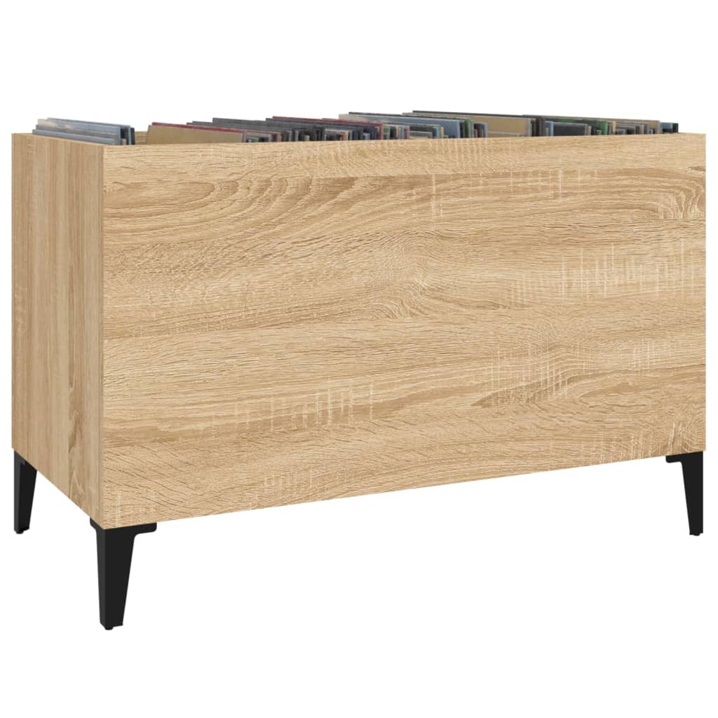 Platenkast 74,5x38x48 cm bewerkt hout sonoma eikenkleurig