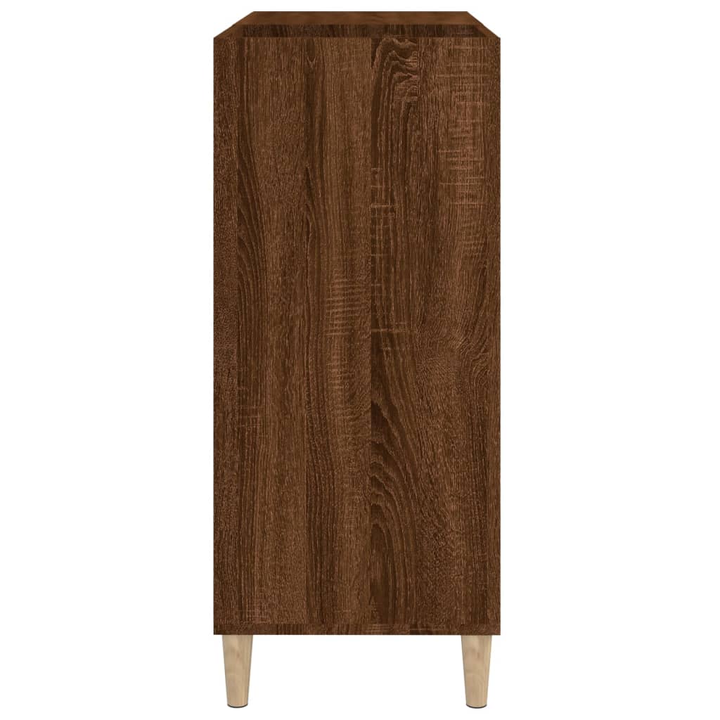 Platenkast 84,5x38x89 cm bewerkt hout bruin eikenkleur