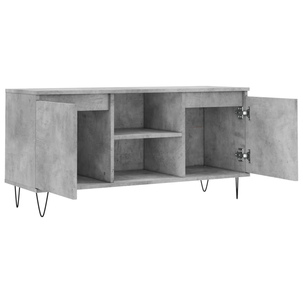 Tv-Meubel 104X35X50 Cm Bewerkt Hout Betongrijs