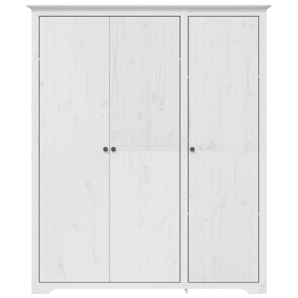 Kledingkast BODO 146x53,5x173 cm massief grenenhout wit