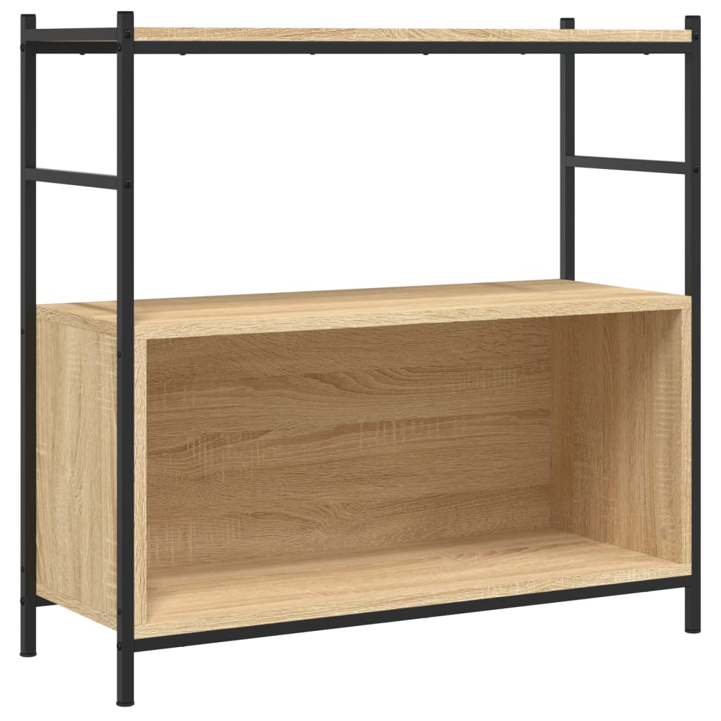 Boekenrek 80X30X78,5 Cm Bewerkt Hout En Ijzer Sonoma Eikenkleur