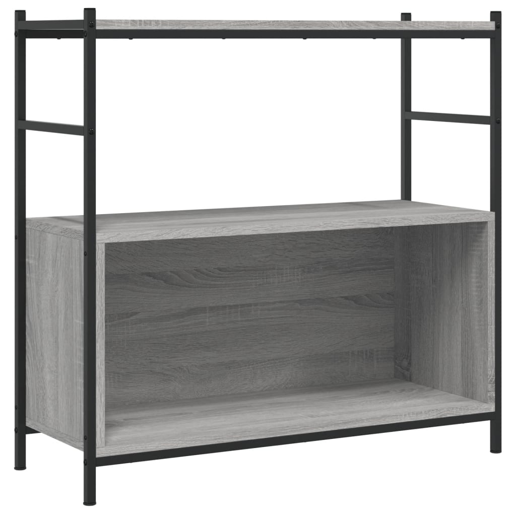 Boekenrek 80X30X78,5 Cm Bewerkt Hout En Ijzer Grijs Sonoma