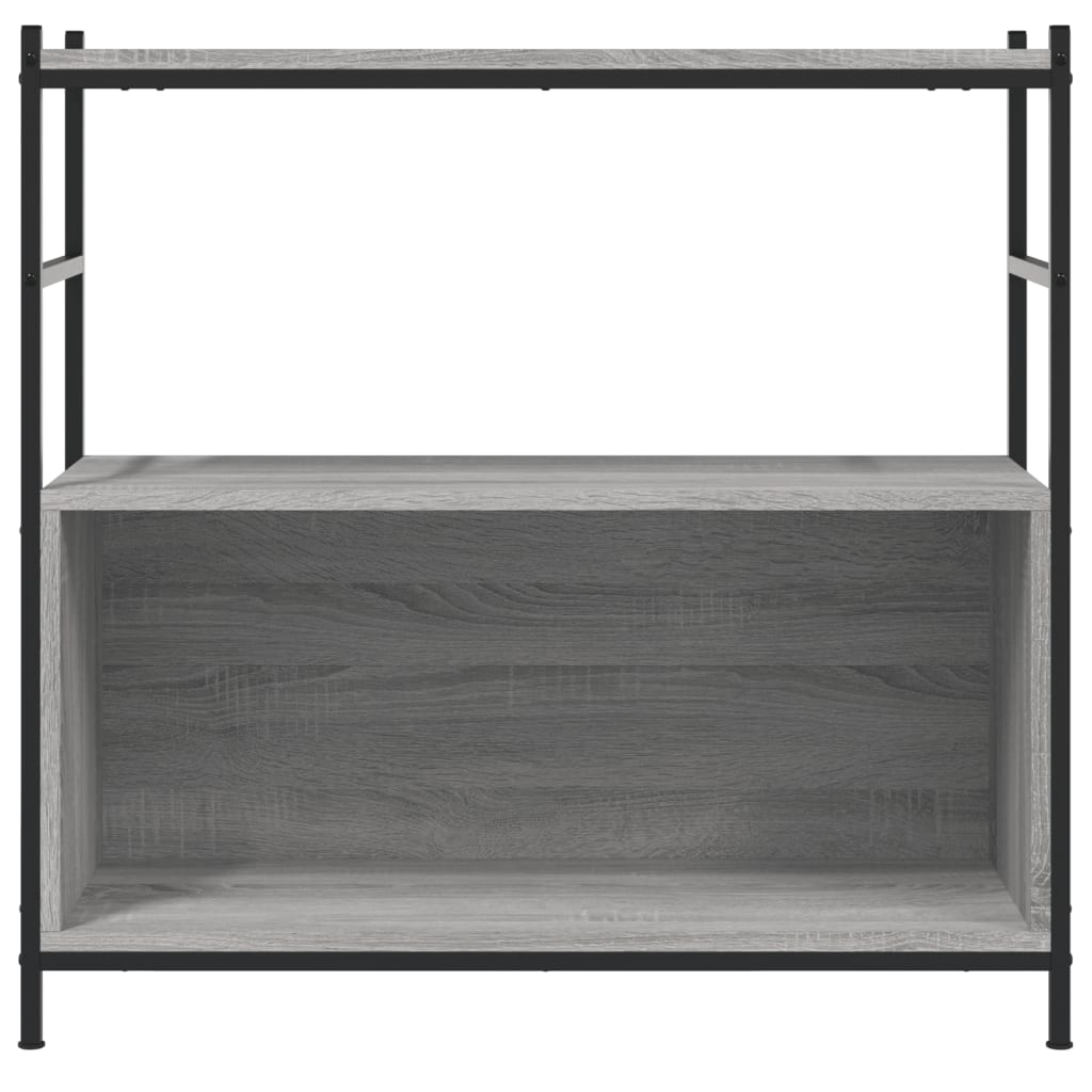 Boekenrek 80X30X78,5 Cm Bewerkt Hout En Ijzer Grijs Sonoma