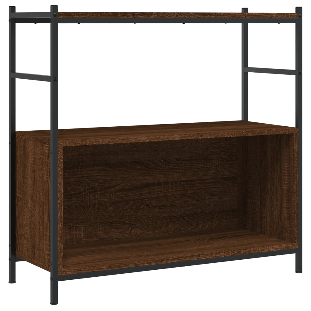 Boekenrek 80X30X78,5 Cm Bewerkt Hout En Ijzer Bruineikenkleurig