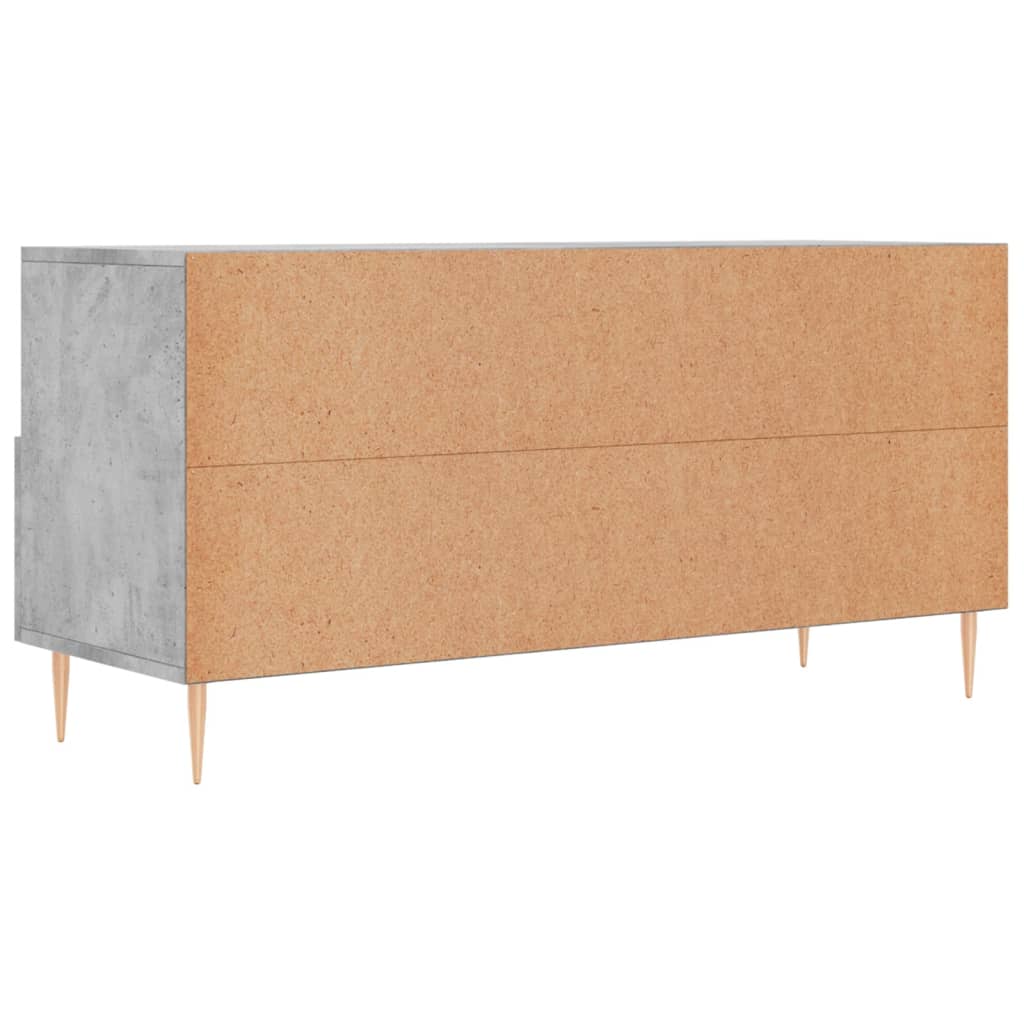 Tv-Meubel 102X36X50 Cm Bewerkt Hout Betongrijs