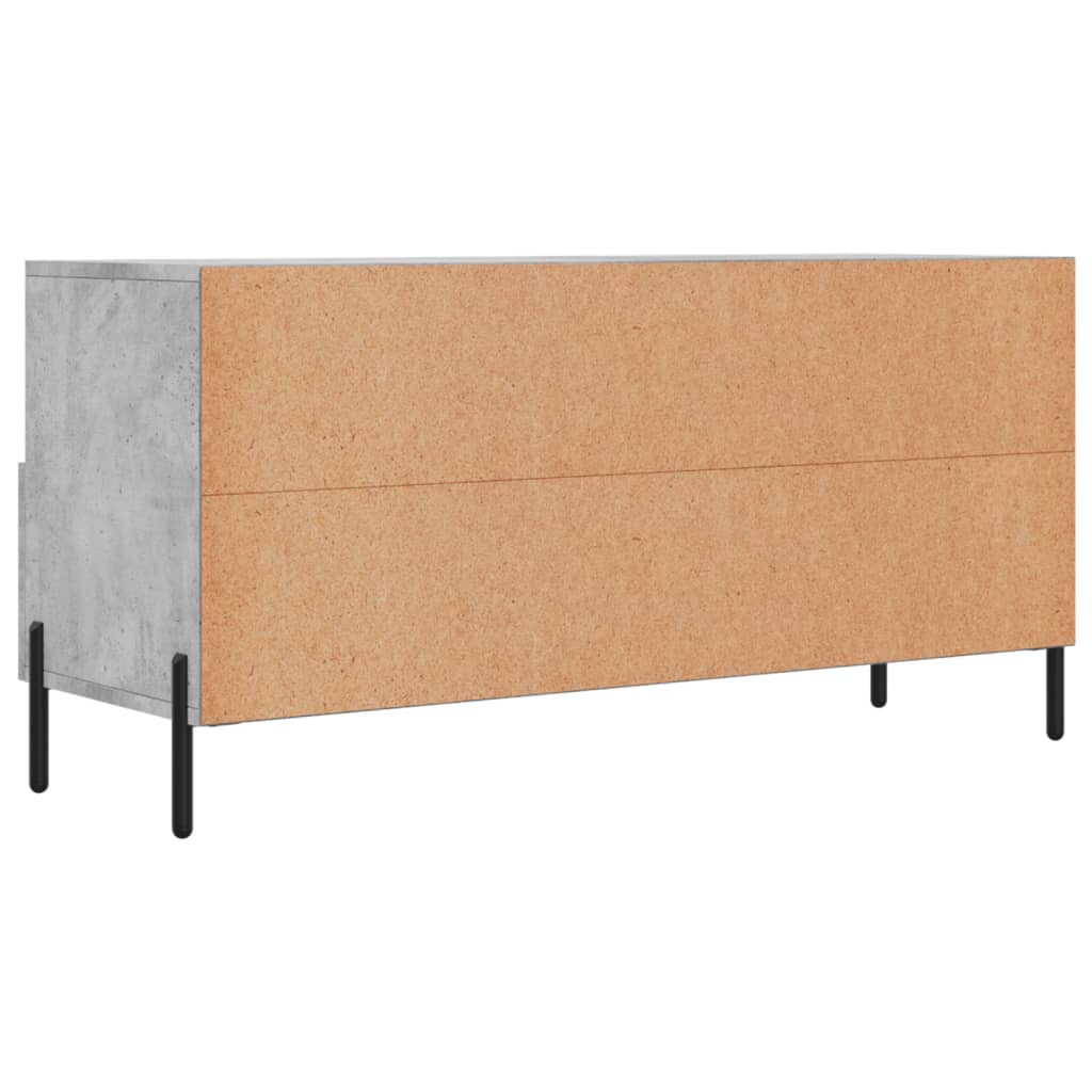 Tv-Meubel 102X36X50 Cm Bewerkt Hout Betongrijs