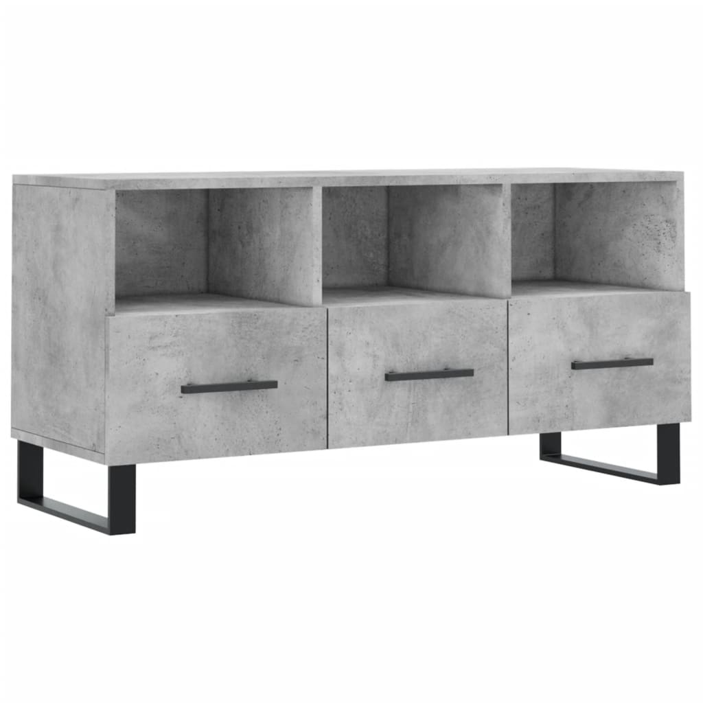 Tv-Meubel 102X36X50 Cm Bewerkt Hout Betongrijs